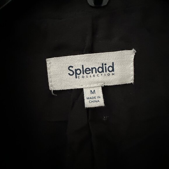 Splendid Black Blazer With Cable Knit Sleeves Womens M - Picture 3 of 13